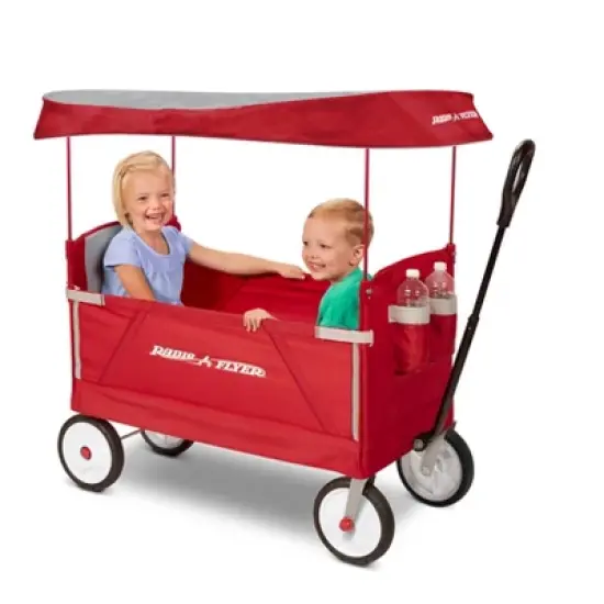 Radio Flyer 3 in 1 EZ Fold Wagon with Canopy - Red image {1}