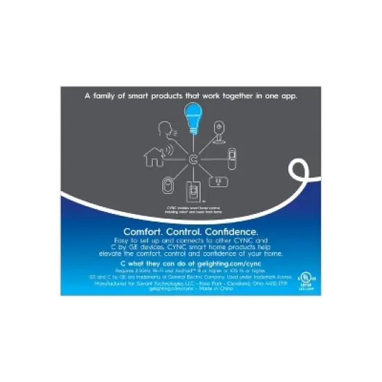 GE CYNC 2pk Reveal Smart Light Bulbs, Full Color, Bluetooth and Wi-Fi Enabled image {1}