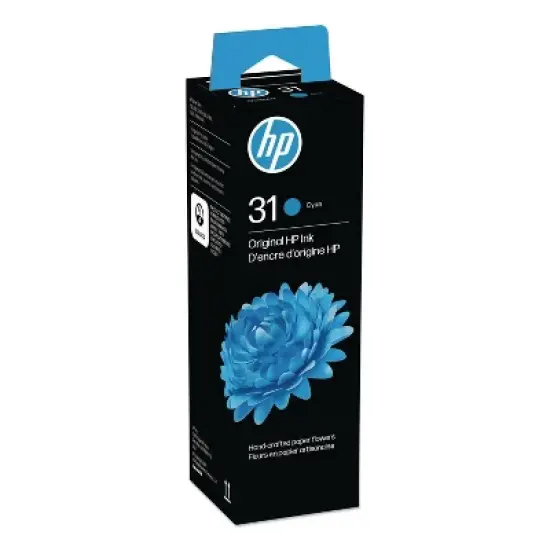 HP 31 70ml Cyan Bottled Ink Cartridge: High Yield Printer Supply image {5}