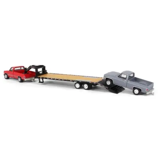 Greenlight Greenlight 1/64 Red 1986 Chevy K-30 Longbed w/ Gooseneck & Project Truck 51406-B image {3}