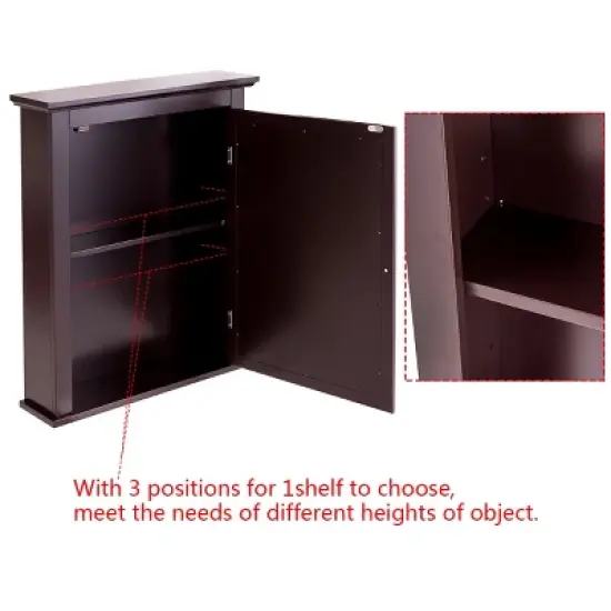 Tangkula Bathroom Wall Mounted Cupboard Mirrored Storage Cabinet Adjustable Shelf image {3}