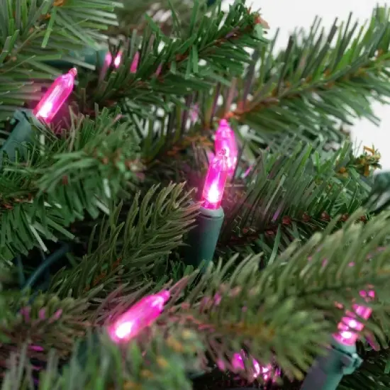 Northlight 50ct LED Mini String Lights Pink - 16.25' Green Wire image {1}