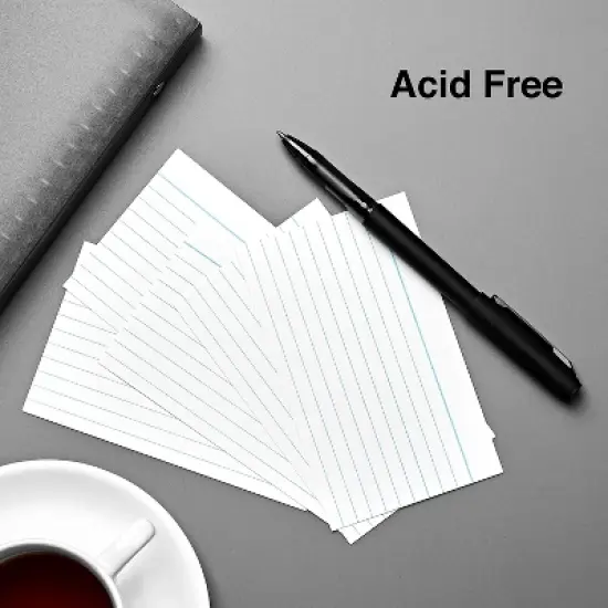 Staples 3" x 5" Line Ruled White Index Cards 100/Pack (50993) TR50993 image {2}