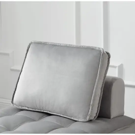 CAVINAS Armless Convertible Sleeping Single Sofa Bed Velvet Upholstered Couch with Removable Back for Apartment image {4}