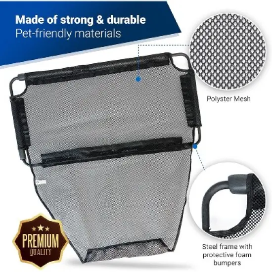 Zone Tech Car Dog Mesh Pet Barrier - Premium Quality Super Safe Universal Large Padded Steel with Full Mesh Cover Fit for Cars, Trucks and SUV&rsquo;s image {3}