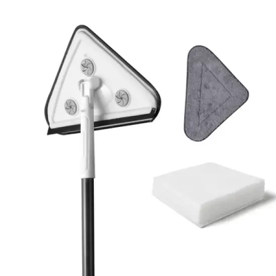 Racxily Effortless Wall Cleaning Mop with Disposable Pads,Versatile Triangle Design,Long Handle for High Reach, for Walls, Baseboards, and Ceilings image {7}