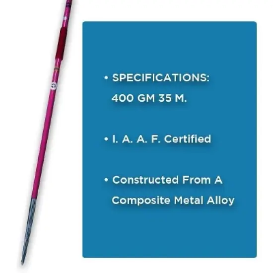 Amber Fight Gear Conqueror 300 Mastering Track and Field Competition Throws with The IAAF Certified Javelin, 400gm 50m, Color May Vary image {1}