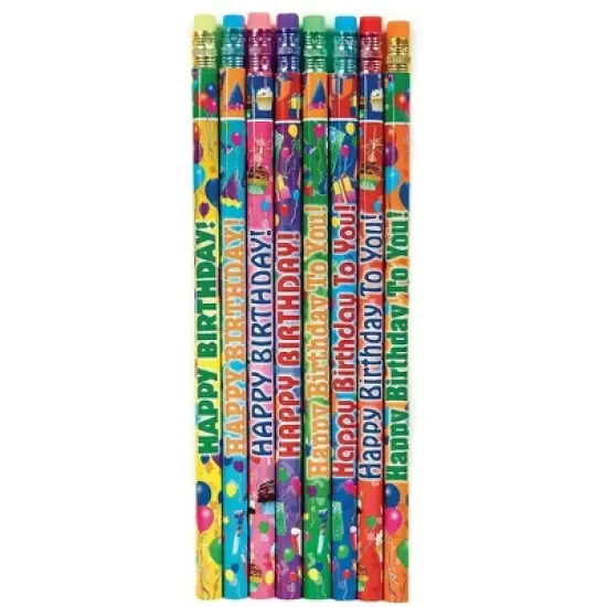Happy Birthday Pencils (24 Pack) - Assorted Designs, Celebrate Every Day, #2 HB Lead image {2}