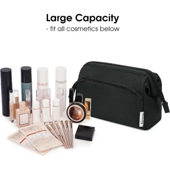 Narwey Makeup Bag  Wide-open Make up Bag Travel Cosmetic Bag image {1}