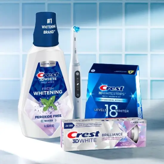 Crest 3D White Brilliance Alcohol Free Whitening Mouthwash, Clean Mint - 33.8 fl oz image {7}