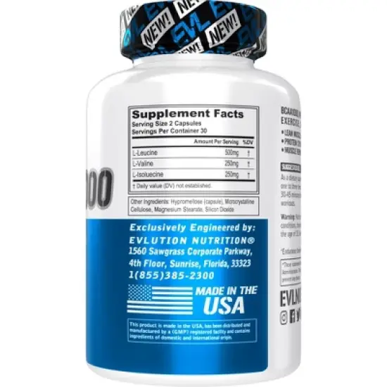 Evlution Nutrition BCAA1000 - Recovery & Endurance - 30 Servings image {1}