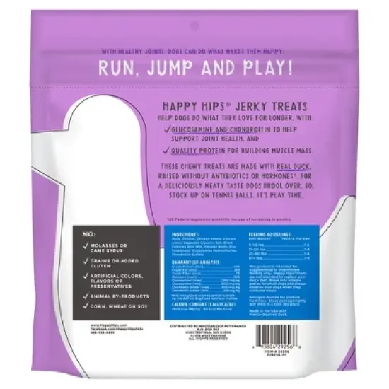 Cloud Star Happy Hips Jerky Grain-Free Duck Recipe Dog Treats - 20oz image {1}