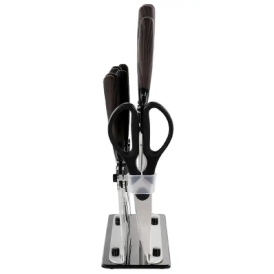 Gibson Soho Lounge 13 Piece Cutlery Set with Acrylic Knife Stand in Brown image {3}