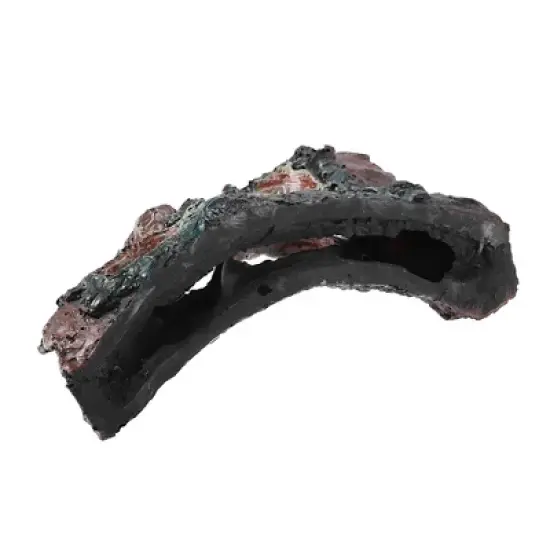 Unique Bargains Aquarium Decorations Hollow Tree Trunk Ornament Resin Fish Accessories Brown Green Black 5.91"x2.17" 1 Pcs image {4}