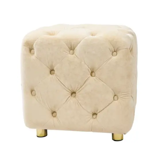 Maliang Modern Velvet Upholstered Ottoman for Living Room, Bedroom, Entrance image {4}