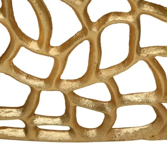 Christopher Knight Home Cortlandt Modern Handcrafted Aluminum Mesh Coffee Table Gold: Chic Pedestal Base, No Assembly Required image {5}