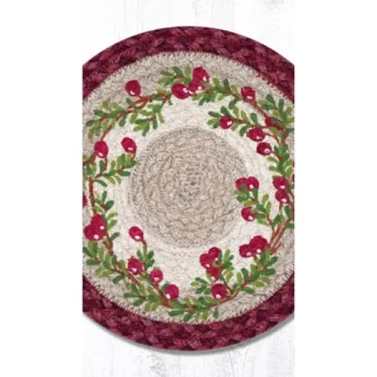 Earth Rugs Cranberries Printed Round Trivet 10"x10" Heat-Resistant Kitchen Accessory image {2}