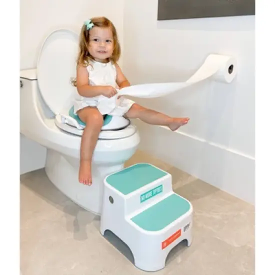 Prince Lionheart Uppy2 Step Stool for Kids' Potty Training and Bathroom - Glacier image {4}