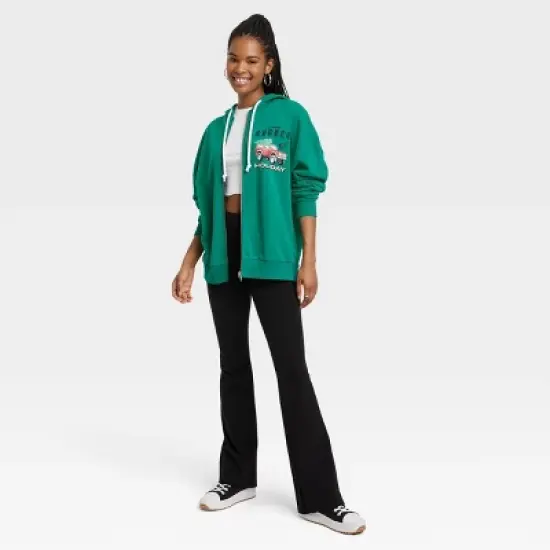 Women's Ford Bronco Zip-Up Graphic Hoodie - Green image {2}