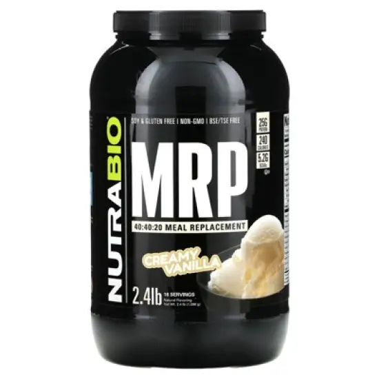NutraBio MRP 40:40:20 Meal Replacement, Creamy Vanilla, 2.4 lb (1,096 g) image {4}
