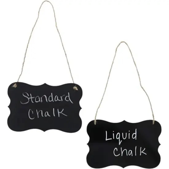 Juvale 6-Pack Black Hanging Acrylic Chalkboard Message Board Signs Liquid & Standard Chalk 4 x 6 in image {3}