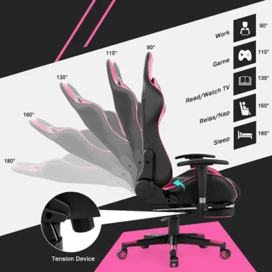 Costway Office  Massage Gaming Chair Reclining Swivel Racing with Footrest image {4}