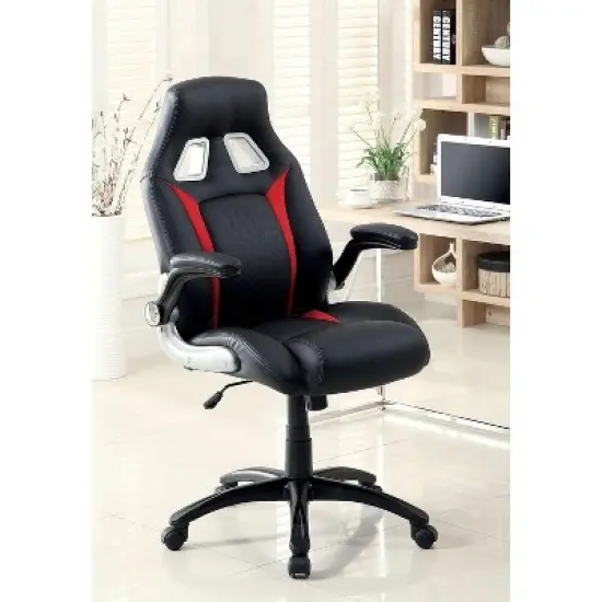 NicBex Adjustable Ergonomics Gaming Chair 360&deg; Swivel Chair with Wheels,Black/Red Computer Chair for Office&Home,Versatile Leisure Chair image {2}