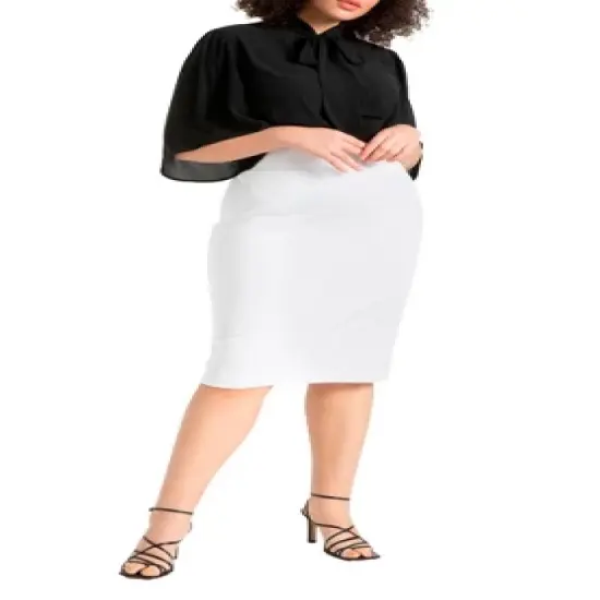 ELOQUII Women&rsquo;s Plus Size Neoprene Pencil Skirt image {8}