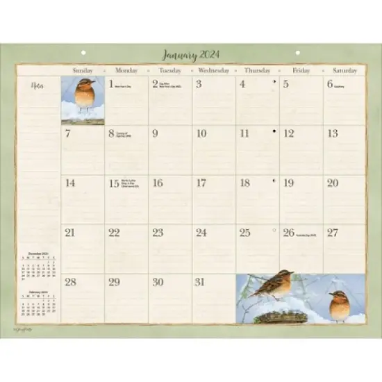Lang 2024 Desktop Calendar 22"x17" Birds in the Garden image {1}