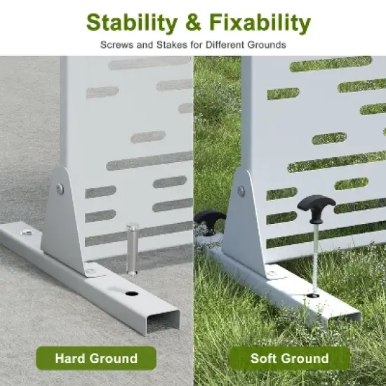 PexFix 72 in. x 35 in. Outdoor Privacy Rectangle Screen Galvanized Steel Panel Divider in White image {4}