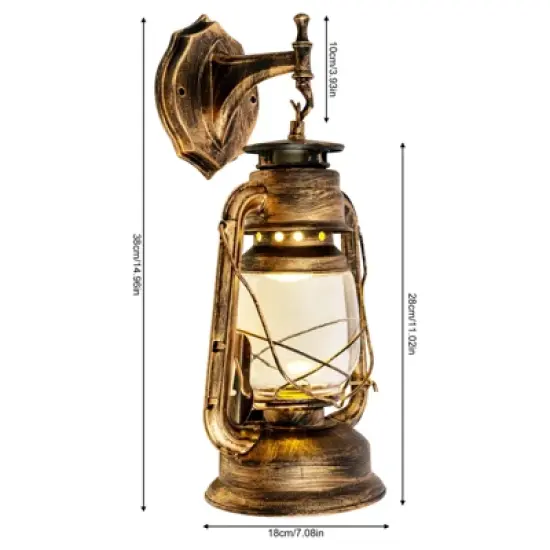 YIYIBYUS Rusted 1-Light Outdoor Wall Sconces Porch Patio Wall Lamp image {2}