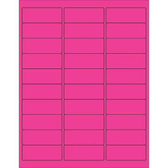 Box Partners Rectangle Laser Labels 2 5/8" x 1" Fluorescent Pink 3000/Case LL173PK image {1}