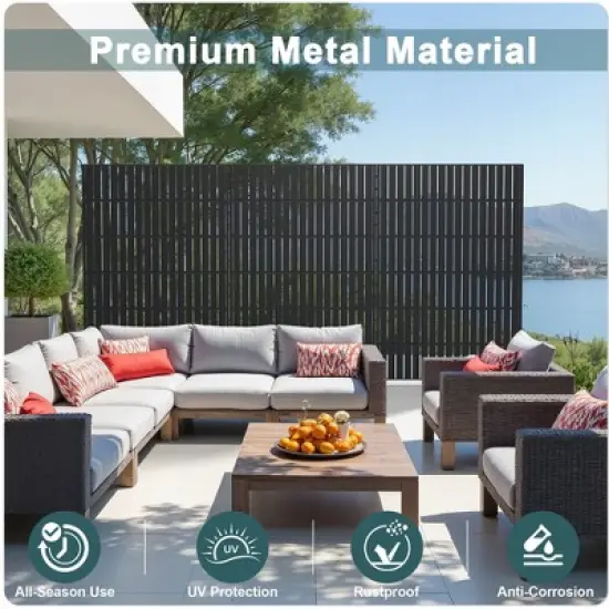 PexFix 72 in. x 47 in. Outdoor Metal Privacy Screen Garden Fence image {10}