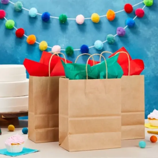 Juvale 160 Sheets Bulk Colored Tissue Paper for Gift Wrap Bags, Birthday Party Presents Wrapping, Red & Green, 15 x 20 in image {2}