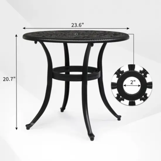 Syemin Patio End Tables, Modern Decorative Side Tables, Stylish Design for Patio, Living Room, Indoor and Outdoor Use, Black, 23.6"*23.6"*20.7" image {5}