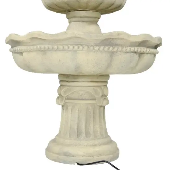 Sunnydaze 51"H Electric Polyresin and Fiberglass 3-Tier Pineapple Top Outdoor Water Fountain image {5}