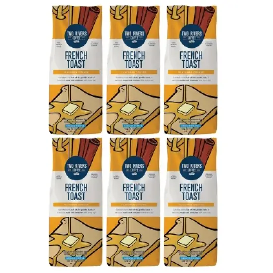 Two Rivers Coffee  Flavored Ground Coffee French Toast,  10 oz Bag, 6 pack image {6}