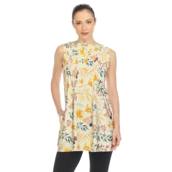 White Mark Women's Floral Sleeveless Tunic Top - White Mark image {7}