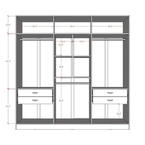 Eldridge Freestanding Wardrobe Maple Cream - Manhattan Comfort image {2}