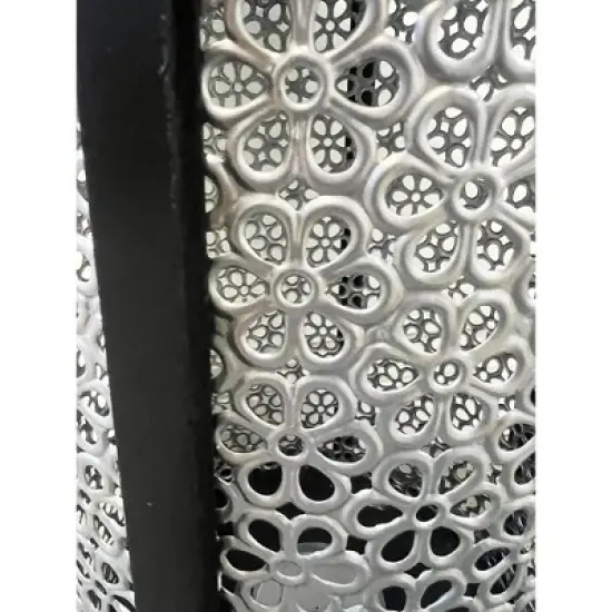 Essential Decor & Beyond 2pcs Set Black and White Wood and Metal Lanterns image {5}