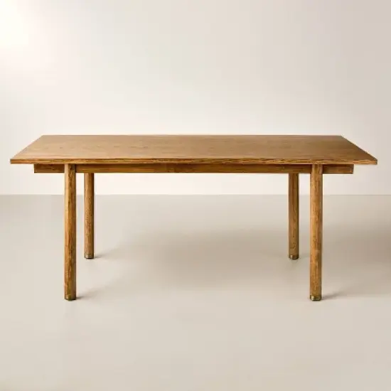 Dowel Leg Wooden Dining Table Brown - Hearth & Hand&trade; with Magnolia image {2}