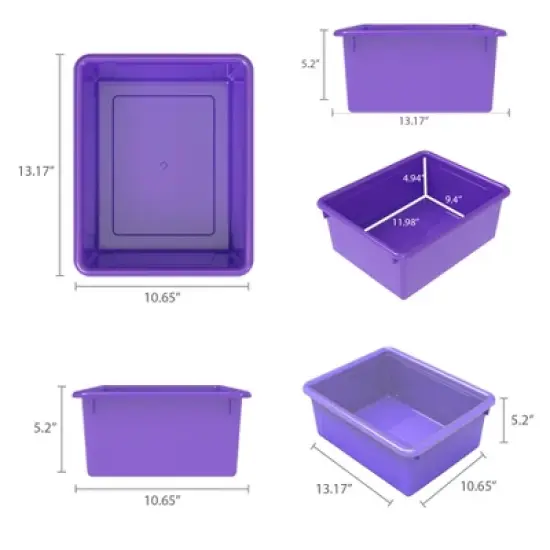 Storex Deep Storage Tray with Lid, Purple image {3}