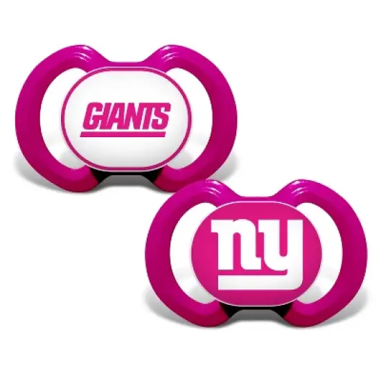 BabyFanatic Officially Licensed Unisex Pacifier 2-Pack - Pink NFL New York Giants image {1}