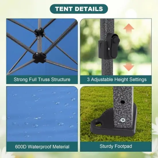 10x10 FT Portable Gazebo Canopy Tent, Lightweight Folding Design, UV Protective Shade Top, Easy Setup Sun Shelter for Camping, Beach, Parties image {3}