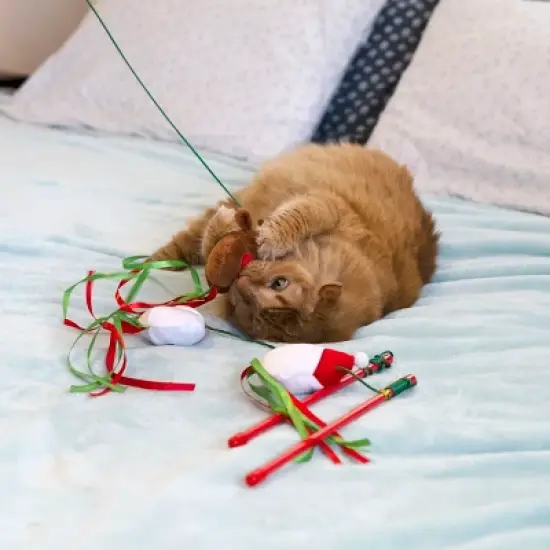 Midlee Christmas Cat Wand with Ribbon - 3 Pack image {5}