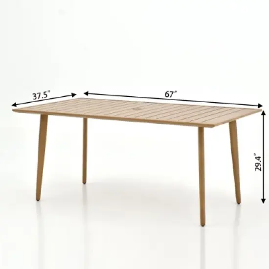 Decksplore Dinner table set, Modern 6-Seater Rectangle Non-Extension, 7 PCS Outdoor set in aluminium for Dinner, Party image {3}