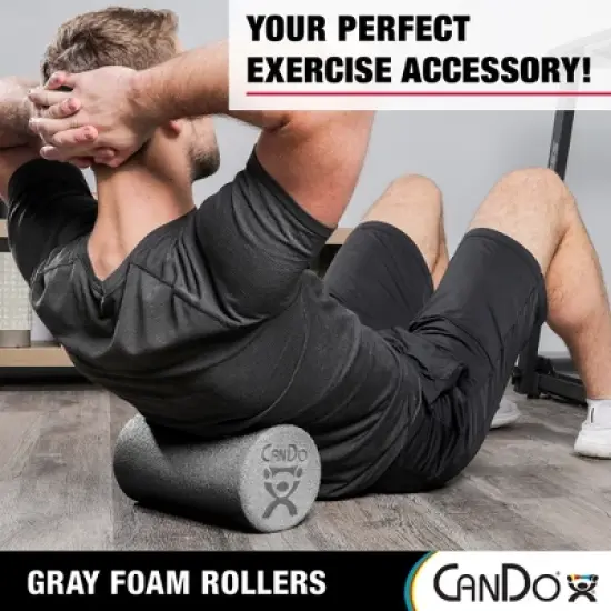 CanDo Plus Round Gray Exercise Fitness Foam Rollers for Muscle Restoration, Massage Therapy, Sport Recovery and Physical Therapy image {2}