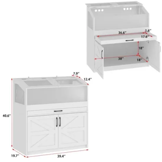 FUFU&GAGA Multifunctional Small Pet Habitat Cabinet Hamster Cage Terrarium image {2}