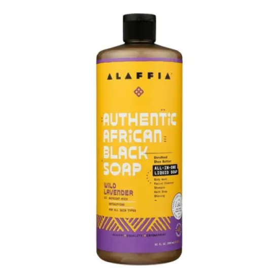 Alaffia Wild Lavender Authentic African Black Soap - 32 fz image {4}