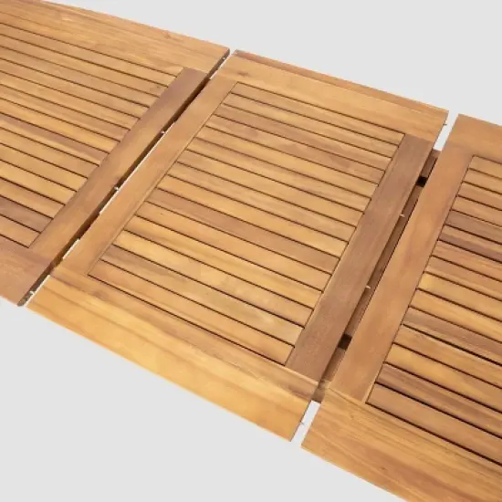 Stamford Rectangle Acacia Wood Expandable Dining Table - Teak - Christopher Knight Home: Weather-Resistant, Seats up to 12 image {3}